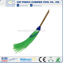 China Supplier grass broom with wooden handle used garden